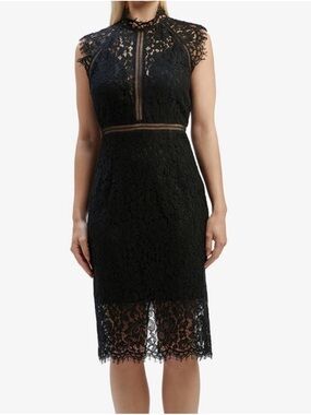 Bardot LACE PANEL DRESS IN BLACK US size 6 NWT